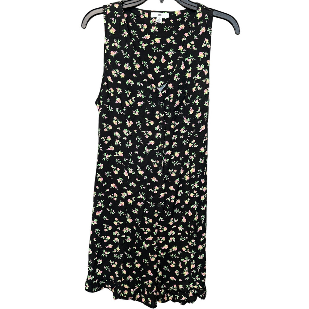 New BP. NORDSTROM Black Grounded Ditsy Floral Button-Up Romper Size M VACAY - Picture 2 of 9